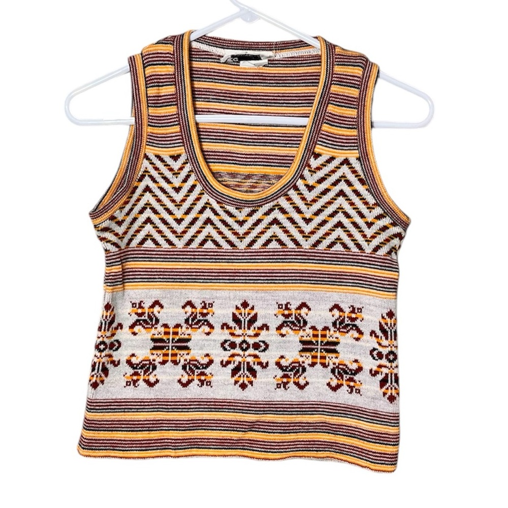 1970’s Vintage Retro Knit Sweater Vest Size Large